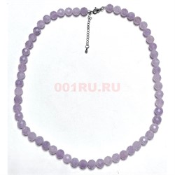 Бусы из аметиста 8 мм граненые 45 см (новая огранка) - фото 205540