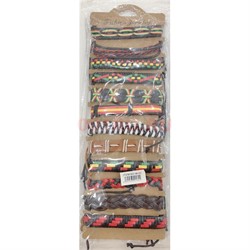 Цветной браслет (M-62) из кожзама 12 шт/упаковка - фото 205673