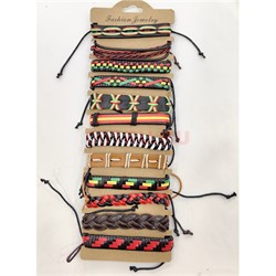 Цветной браслет (M-62) из кожзама 12 шт/упаковка - фото 205674