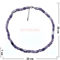 Бусы из чароита 45 см граненый цилиндрик - фото 205891