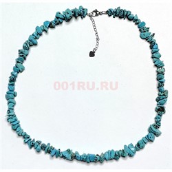Бусы из бирюзы 45 см каменная крошка - фото 206239
