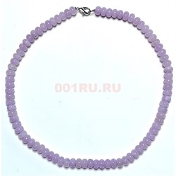 Бусы 45 см 8 мм из розового агата (приплюснутая бусина) - фото 207217
