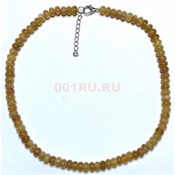 Бусы 45 см 8 мм из цитрина (приплюснутая бусина) - фото 207223