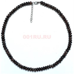 Бусы 45 см 8 мм из раухтопаза (приплюснутая бусина) - фото 207234