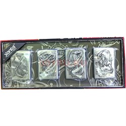 Зажигалка бензиновая "Змеи" цена за 4 штуки - фото 209462