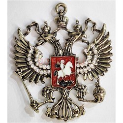 Магнит Герб России со стразами металлический 12 шт/упаковка - фото 211286