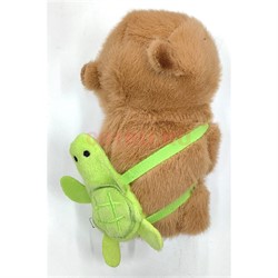 Игрушка мягкая браслет Капибара с рюкзаком - фото 213749