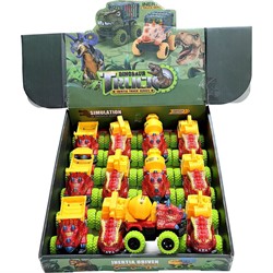 Машинка с динозаврами строительная Dinosaur Truck 12 шт/упаковка - фото 213875