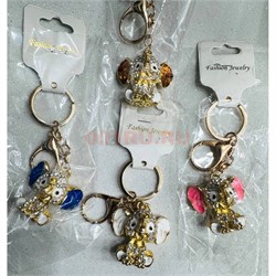 Брелок со стразами (KY-4751) слоники 12 шт/упаковка - фото 213961