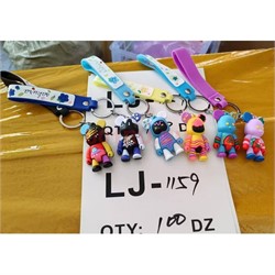 Брелок резиновый (LJ-1159) мишка с браслетом 12 шт/упаковка - фото 214243