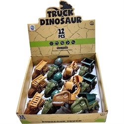 Машинка Динозавры строительная Truck Dinosaur 12 шт/упаковка - фото 214253