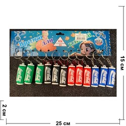 Брелок резиновый Coca Cola большой 12 шт/упаковка (KY-1420) - фото 214267
