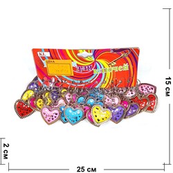 Брелок пластмассовый (KL-3914) сердце цветное Love 120 шт/блок - фото 214357