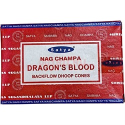 Благовония конусы Satya Nag Champa Dragon's Blood 10 шт/упаковка - фото 214765