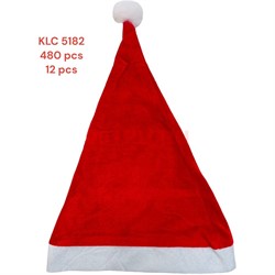 Колпак новогодний (KLC-5182) красный простой 12 шт/упаковка - фото 215307