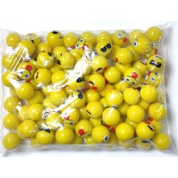 Игрушка мяч попрыгун 25 мм «смайлики» 100 шт/упаковка - фото 215572