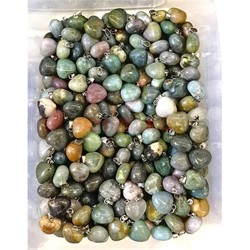 Сердце 15x15 мм из зеленой индийской яшмы - фото 215701