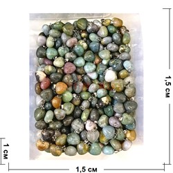 Сердце 15x15 мм из зеленой индийской яшмы - фото 215702