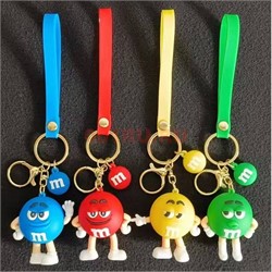 Брелок резиновый конфеты m&m's большой с браслетом 12 шт/упаковка - фото 215827