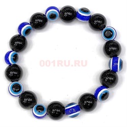 Браслет от сглаза (KN-4542) с черными бусинами 12 шт/упаковка - фото 217623