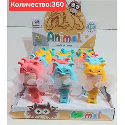 Вентилятор ручной двойной (3392) бульдог Animal 18 шт/упаковка - фото 219331