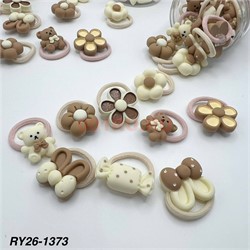 Резинки для волос детские (RY26-1373) в ассортименте 12 банок/упаковка - фото 220003