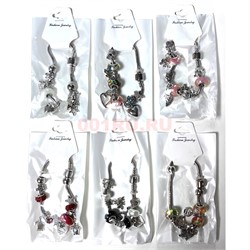 Браслеты Пандора тяжелые (BR-478) цветные 6 цветов 12 шт/упаковка - фото 220191