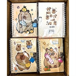 Блокнот 15х11 см с капибарами 12 шт/упаковка (GK-6685) - фото 220372