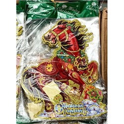 Картинка новогодняя 4 размер с Лошадками 52x35 см рисунки в ассортименте - фото 220703