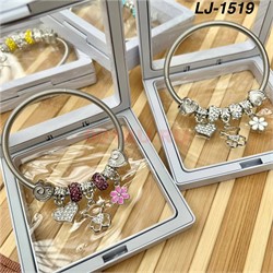 Браслет Pandora (LJ-1519) с шармами в прозрачном органайзере 12 шт/упаковка - фото 221056