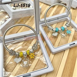 Браслет Pandora (LJ-1519) с шармами в прозрачном органайзере 12 шт/упаковка - фото 221059