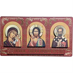 Иконка на липучке Триптих деревянная 12 шт/упаковка (SLD-7) - фото 221315