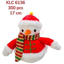 Игрушка мягкая Снеговик (KLC-6136) высота 17 см 6 шт/упаковка - фото 221644