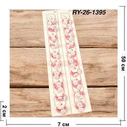 Резинки детские (RY-26-1395) для волос «лапки розовые» 100 пар/упаковка - фото 222683
