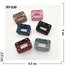 Краб для волос (RY-038) пластмассовый цветной 12 шт/упаковка - фото 222845