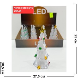 Светильник в виде елки (3646) пластмассовый 12 шт/упаковка - фото 223045