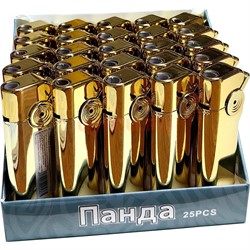 Зажигалка газовая турбо металлическая цвет металл 25 шт/упаковка - фото 224535