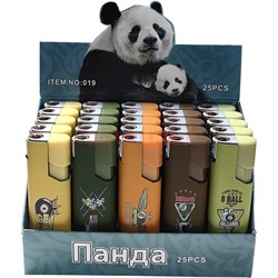 Зажигалка газовая (019) турбо «цветные рисунки» 25 шт/упаковка - фото 225346