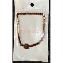 Браслет из гематита дерево (BR-176) граненый кубик цвет медный 12 шт/упаковка - фото 227112