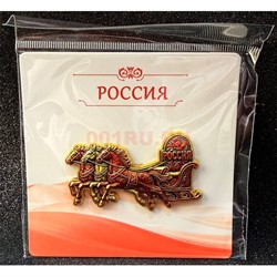 Магнит большой Россия тройка 12 шт/упаковка (M-004) - фото 227535