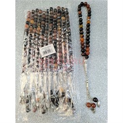 Четки 33 бусины сардоникс 10 мм 10 шт/упаковка (CK-B411) - фото 228536