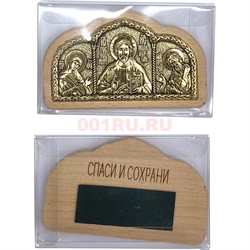 Иконка в машину (дерево, металл) на липучке цвет золото 12 шт/упаковка - фото 229504