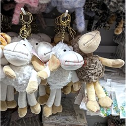 Брелок мягкий Барашка с двигающимся телом 12 шт/упаковка - фото 229526