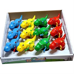 Игрушка заводная Динозавр 12 шт/упаковка - фото 229558