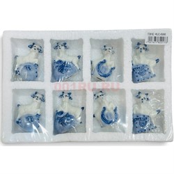 Барашки и козочки с подарками из фарфора (6986) высота 6 см 8 шт/упаковка - фото 229809