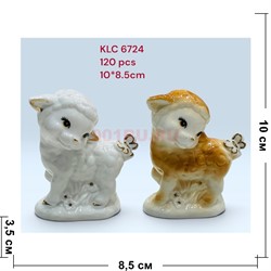 Барашек из фарфора с бабочкой (6724) символ 2027 года 10x8,5 см - фото 229870