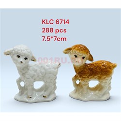Барашек из фарфора (6714) символ 2027 года 7,5x7 см - фото 229889