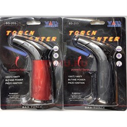 Горелка газовая (BS-203) Torch Lighter цвета в ассортименте - фото 230690