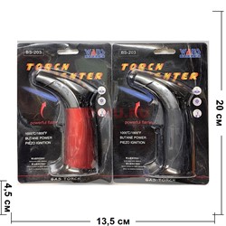 Горелка газовая (BS-203) Torch Lighter цвета в ассортименте - фото 230692