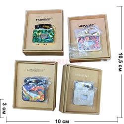 Зажигалка Honest бензиновая (895-1) цвета в ассортименте - фото 230740